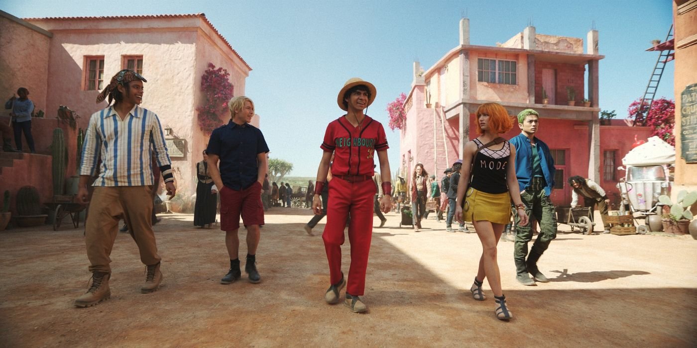 One Piece Live Action Straw Hat crew walking in town