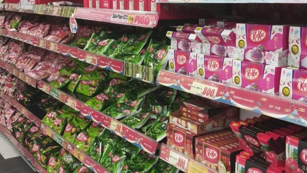 Japanese Kit Kat flavour varieties in Osaka store