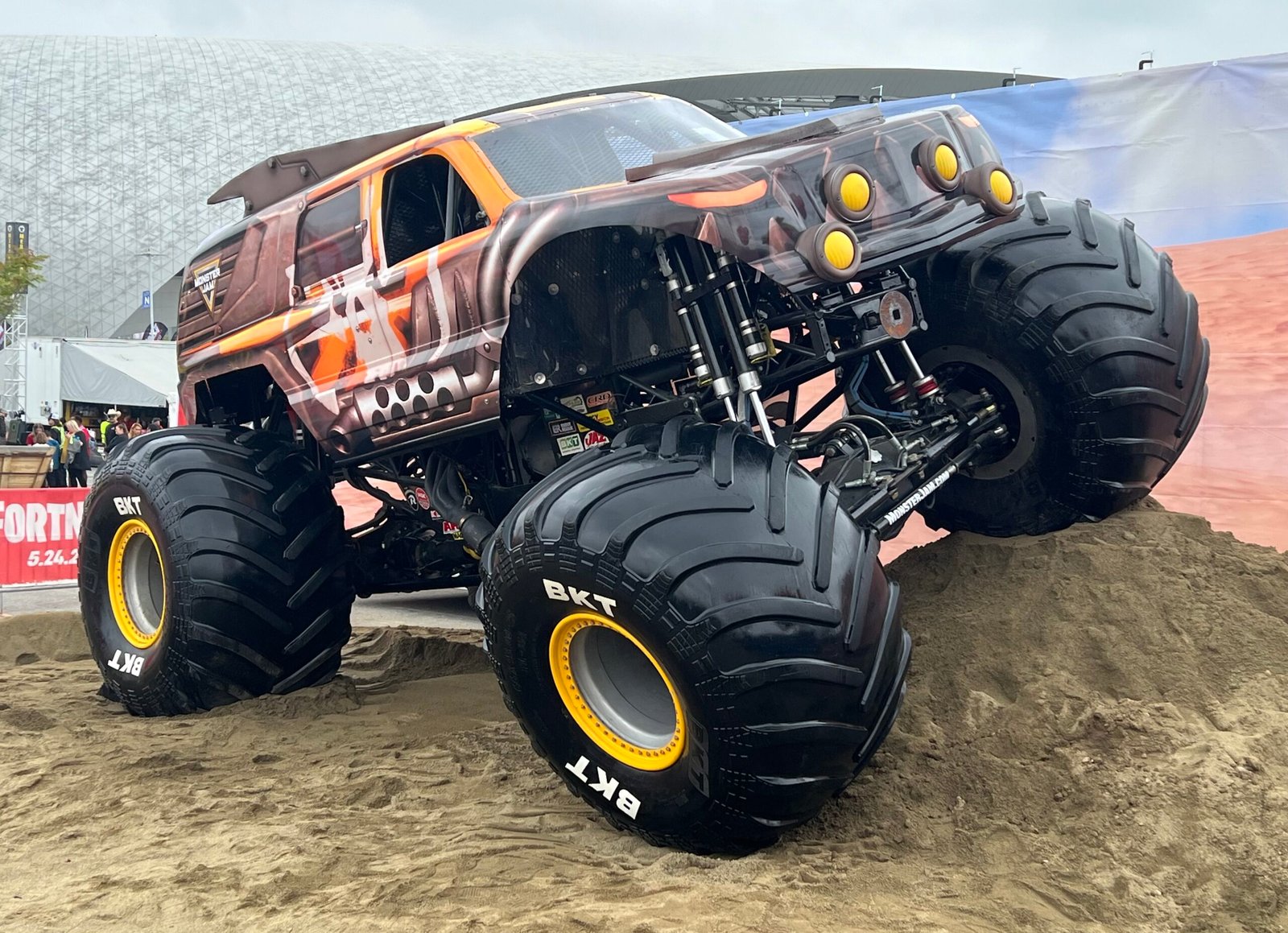 Monster Jam x Fortnite branded monster truck at SoFi Stadium 2024