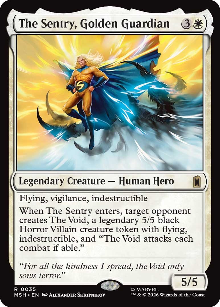 The Sentry — Golden Guardian | MTG The Sentry Golden Guardian MTG Marvel Super Heroes card