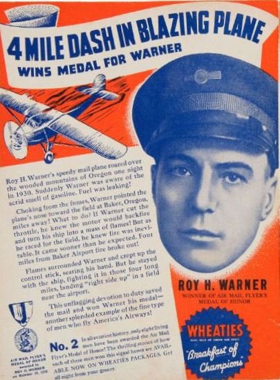 Vintage Wheaties cereal box featuring a champion athlete on the front panel