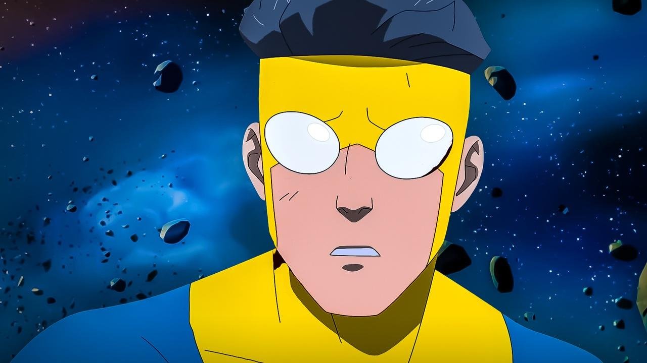 Invincible Season 3 official poster — Mark Grayson in his blue Invincible costume