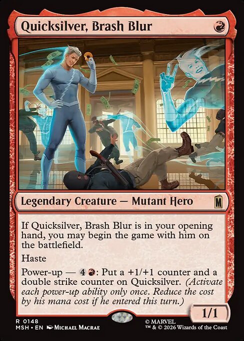 Quicksilver Brash Blur MTG Marvel Super Heroes card