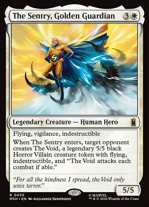 The Sentry Golden Guardian MTG Marvel Super Heroes card