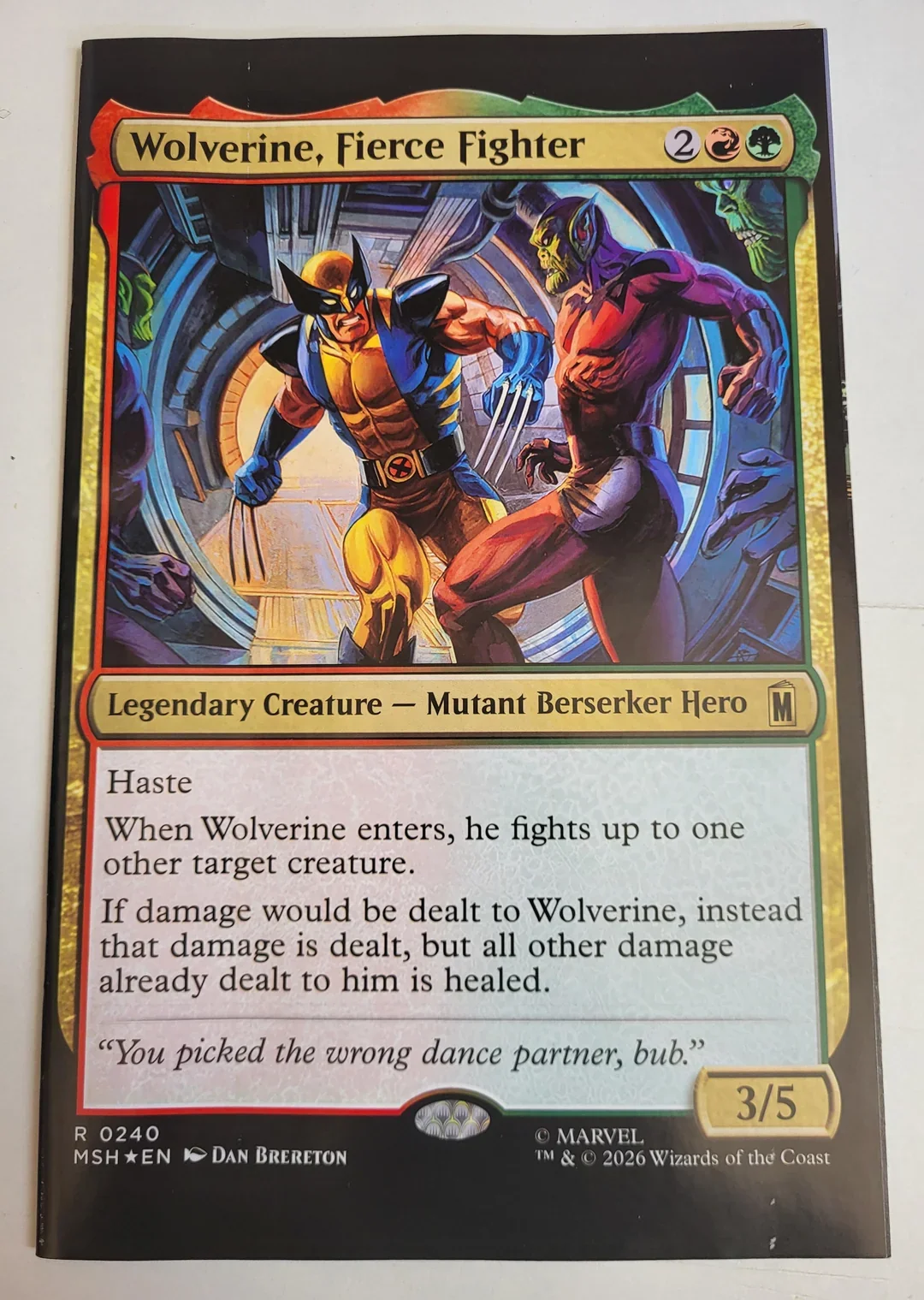 Wolverine Fierce Fighter MTG Marvel Super Heroes card
