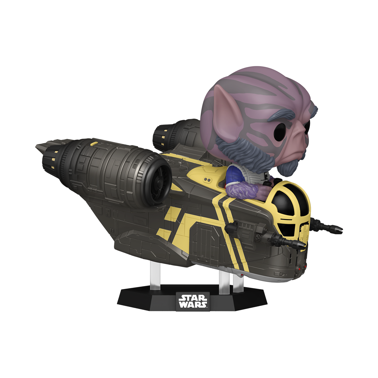Funko Pop Rides Deluxe Zeb Orrelios in the Razor Crest official product shot