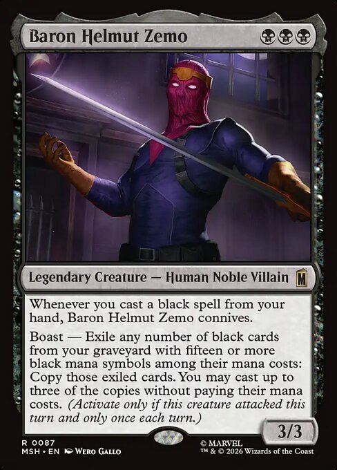 Baron Helmut Zemo MTG Marvel Super Heroes card
