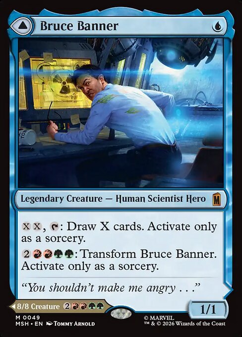 Bruce Banner The Incredible Hulk MTG Marvel Super Heroes double-faced card