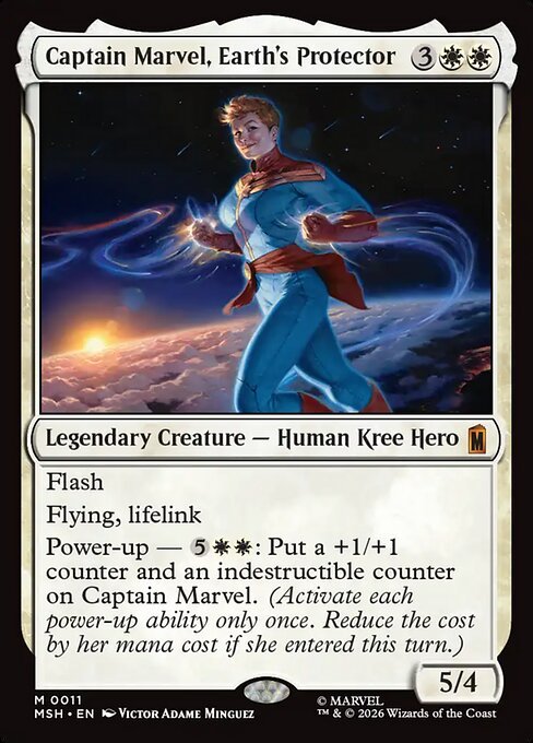 Captain Marvel, Earth's Protector — MTG Marvel Super Heroes card