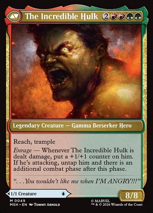 The Incredible Hulk MTG card back face