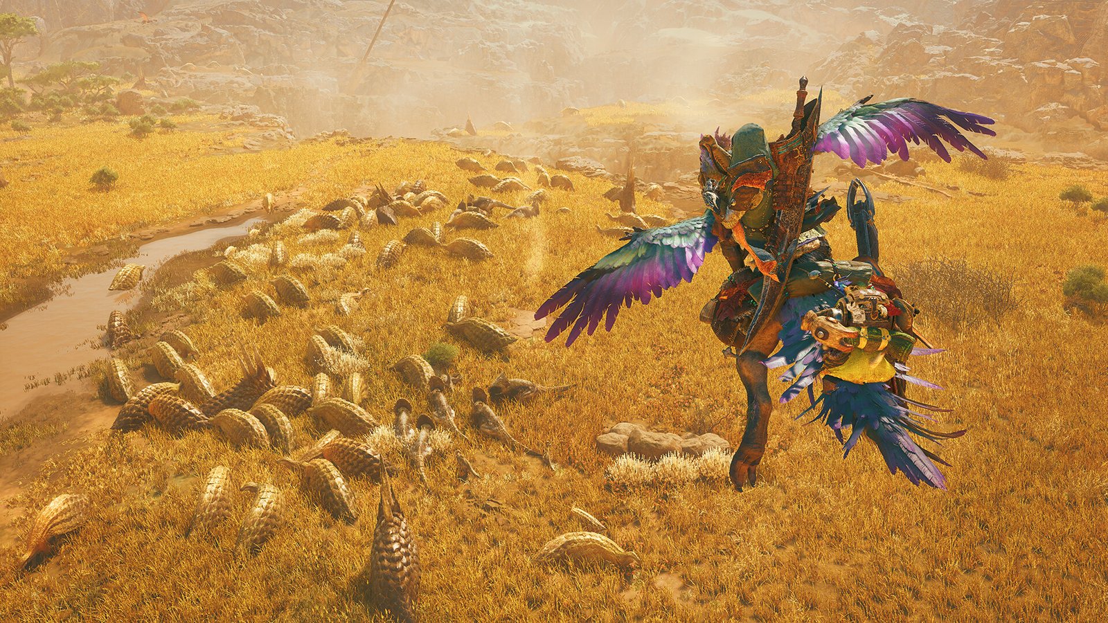 Hunter battling a monster in Monster Hunter Wilds