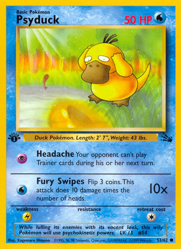 Psyduck Fossil Set official Pokemon TCG card