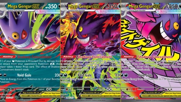 Official Mega Gengar ex card art from Pokemon TCG Ascended Heroes