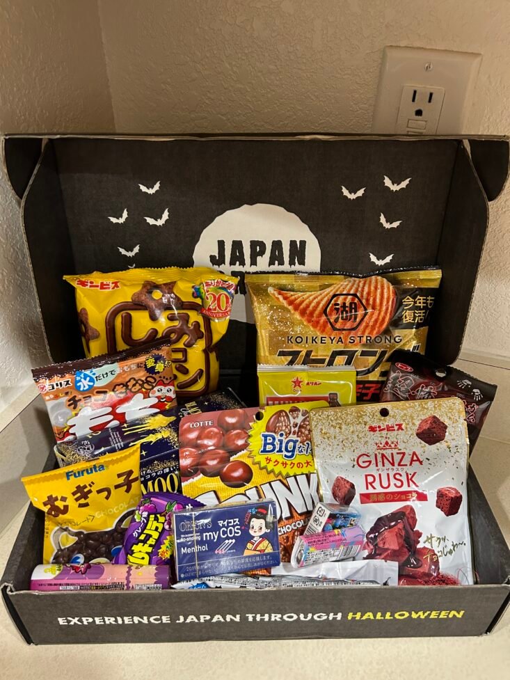 Official Japan Crate box open showing Japanese snacks
