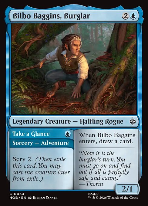Bilbo Baggins, Burglar, official Magic: The Gathering The Hobbit card