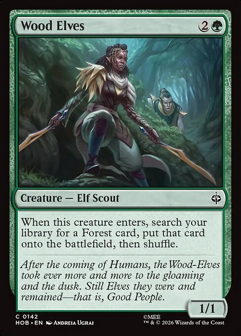 Wood Elves, official Magic: The Gathering The Hobbit card