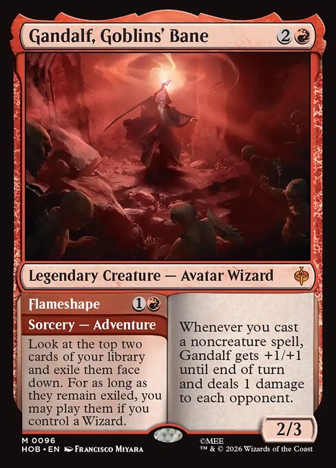 Gandalf, Goblins' Bane, official Magic: The Gathering The Hobbit card