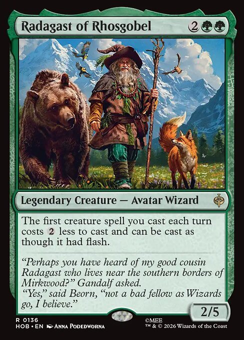 Radagast of Rhosgobel, official Magic: The Gathering The Hobbit card