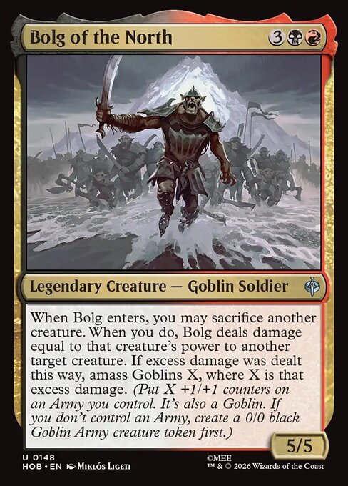 Bolg of the North, official Magic: The Gathering The Hobbit card
