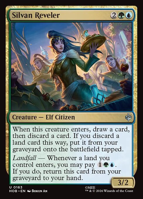 Silvan Reveler, official Magic: The Gathering The Hobbit card