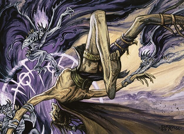 ‘Imp’s Mischief official card art, from Over the Edge of the Wild