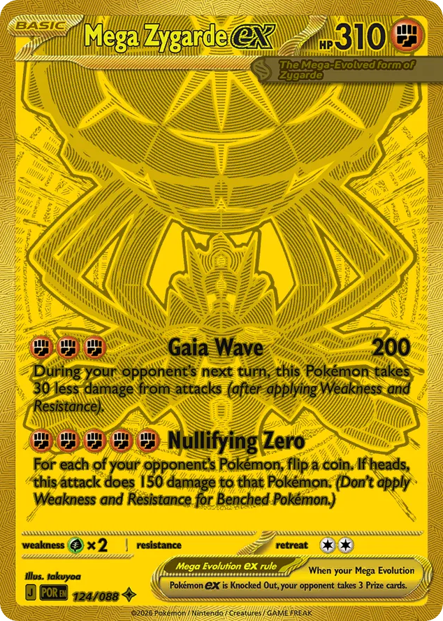 Mega Zygarde ex Gold, Perfect Order chase card