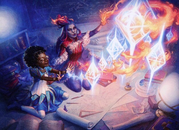 Rhystic Study official card art, a key card advantage piece for the Bilbo build