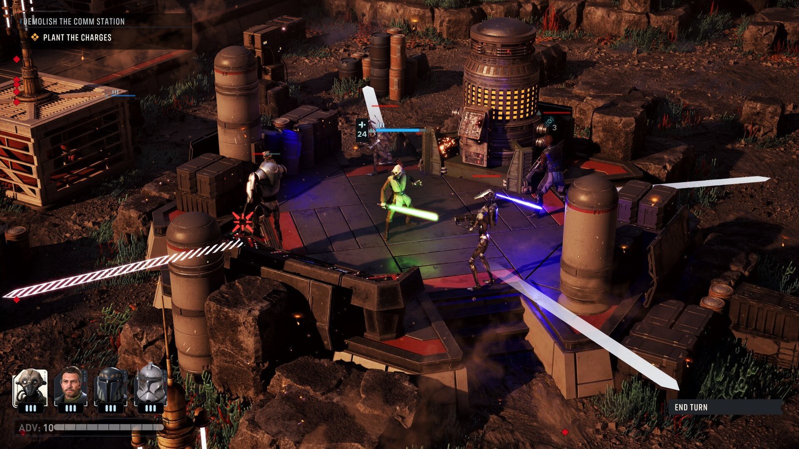 Tel-Rea in tactical combat in Star Wars Zero Company