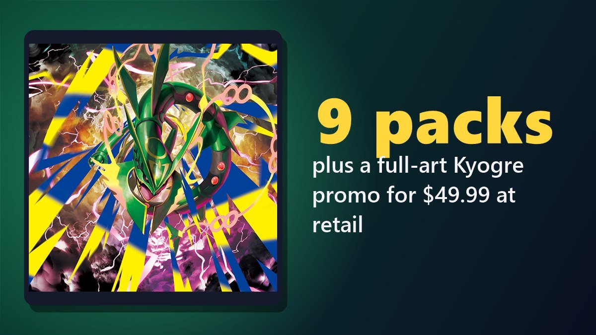 Mega Rayquaza key art from Pokemon TCG Mega Evolution Delta Reign, with the Elite Trainer Box contents