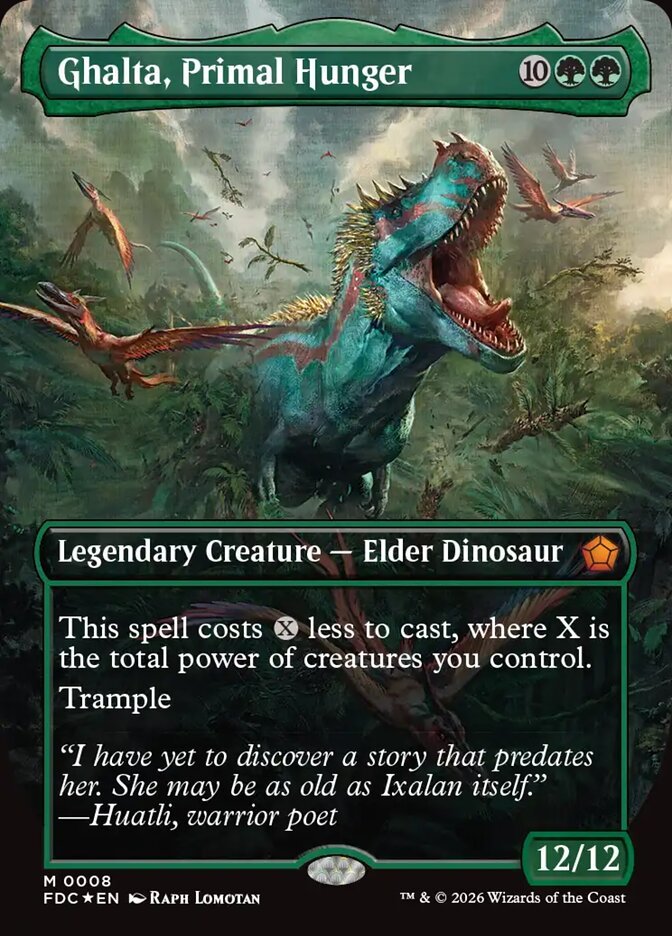 Ghalta, Primal Hunger new 2026 Foundations Commander art by Raph Lomotan