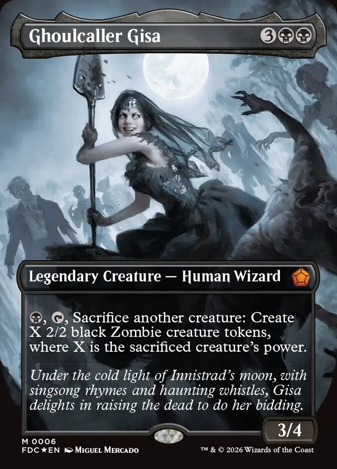 Ghoulcaller Gisa new 2026 Foundations Commander art by Miguel Mercado