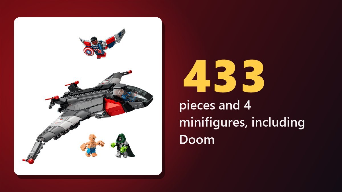 LEGO Avengers: Doomsday Quinjet 76347 with Captain America, The Thing and Doctor Doom minifigures