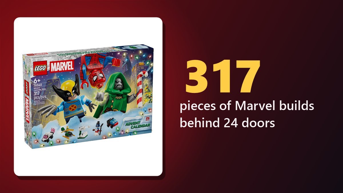 LEGO Marvel Advent Calendar 2026 box with Doctor Doom, Wolverine and Spider-Man