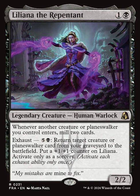 Liliana the Repentant, Multiverse version, MTG Reality Fracture