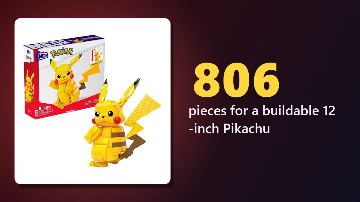 MEGA Pokemon Jumbo Pikachu 806-piece building set