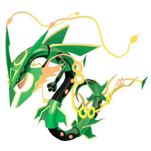 Official 3D render of Mega Rayquaza, tied for the highest base stat total of any standard Pokemon