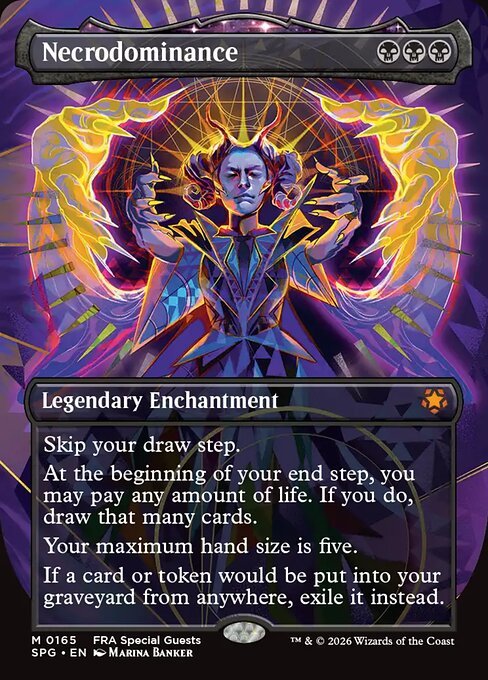Necrodominance, Special Guests treatment, MTG Reality Fracture, illustrated by Marina Banker