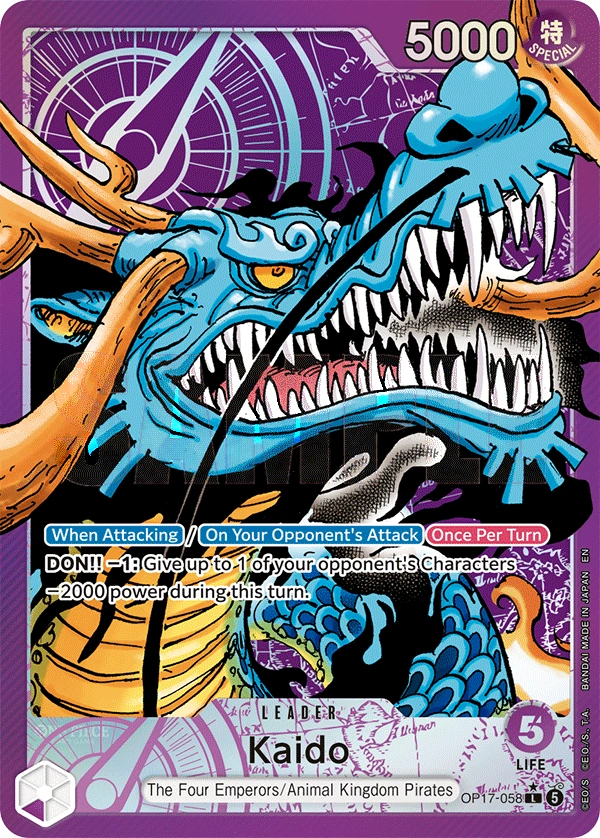Kaido Manga Rare parallel card from One Piece Card Game OP-17