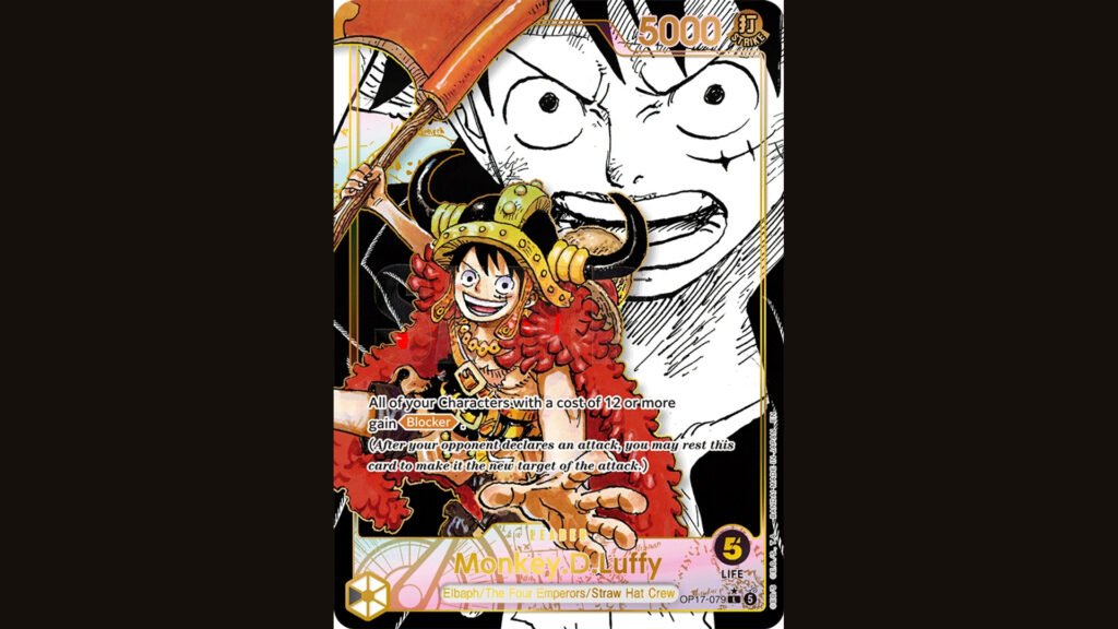 Monkey D. Luffy SEC-SP comic parallel chase card from One Piece Card Game OP-17 The World's Strongest Warriors