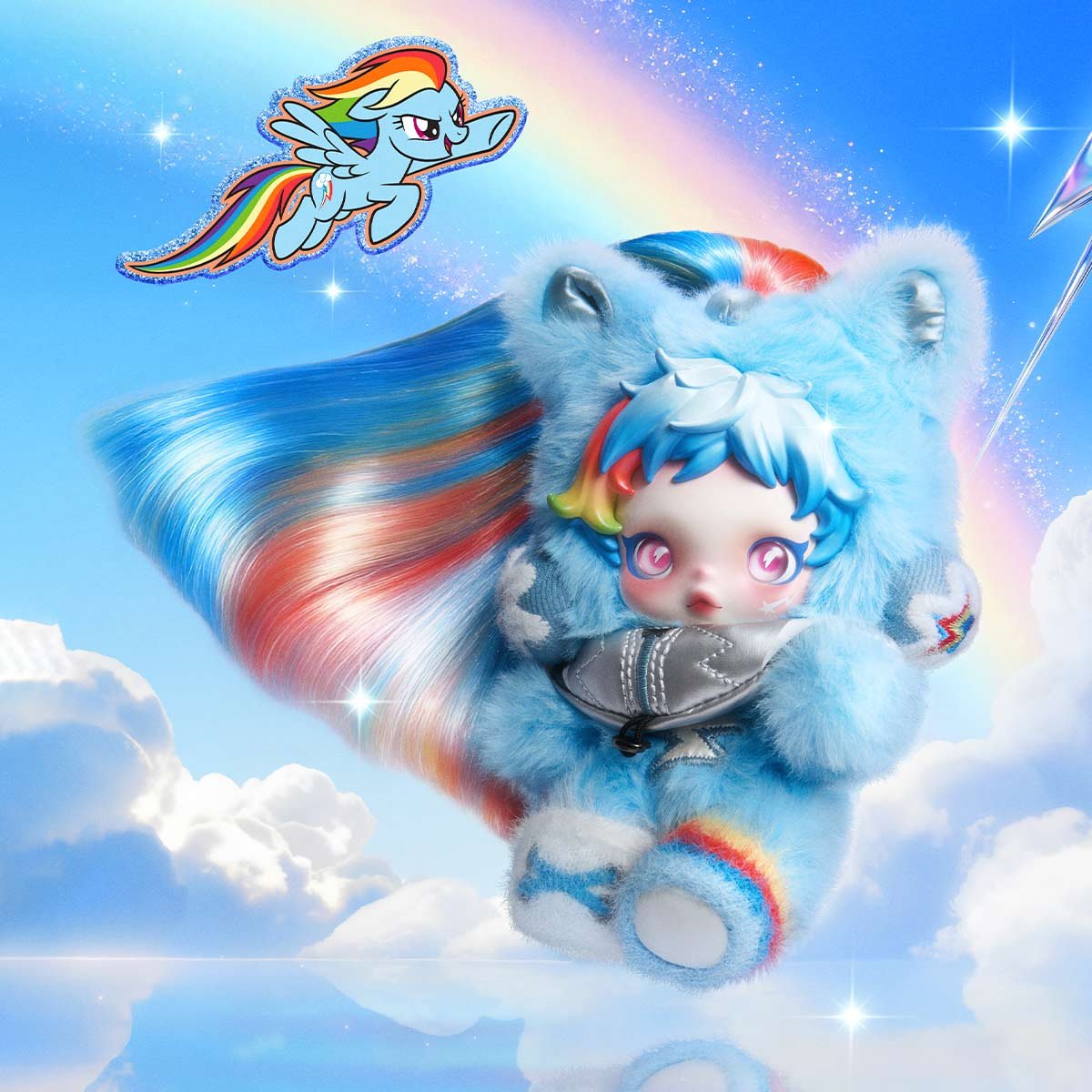 Pop Mart Skullpanda x My Little Pony plush doll pendant collaboration