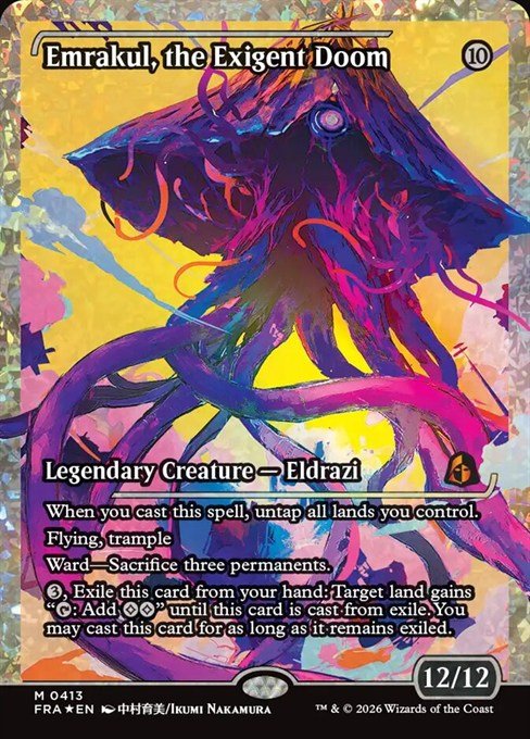 Emrakul, the Exigent Doom fracture foil Japan Showcase card from MTG Reality Fracture, 413