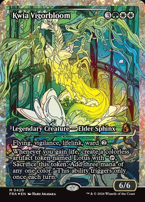 Kwia Vigorbloom fracture foil Japan Showcase card from MTG Reality Fracture, 420