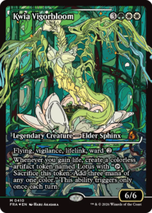 Kwia Vigorbloom Japan Showcase card from MTG Reality Fracture, a Collector Booster exclusive