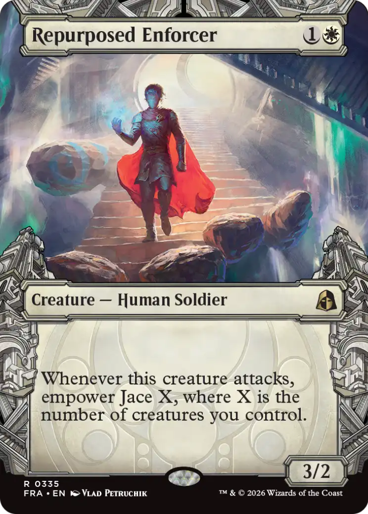 Repurposed Enforcer sculptor's stronghold card from MTG Reality Fracture