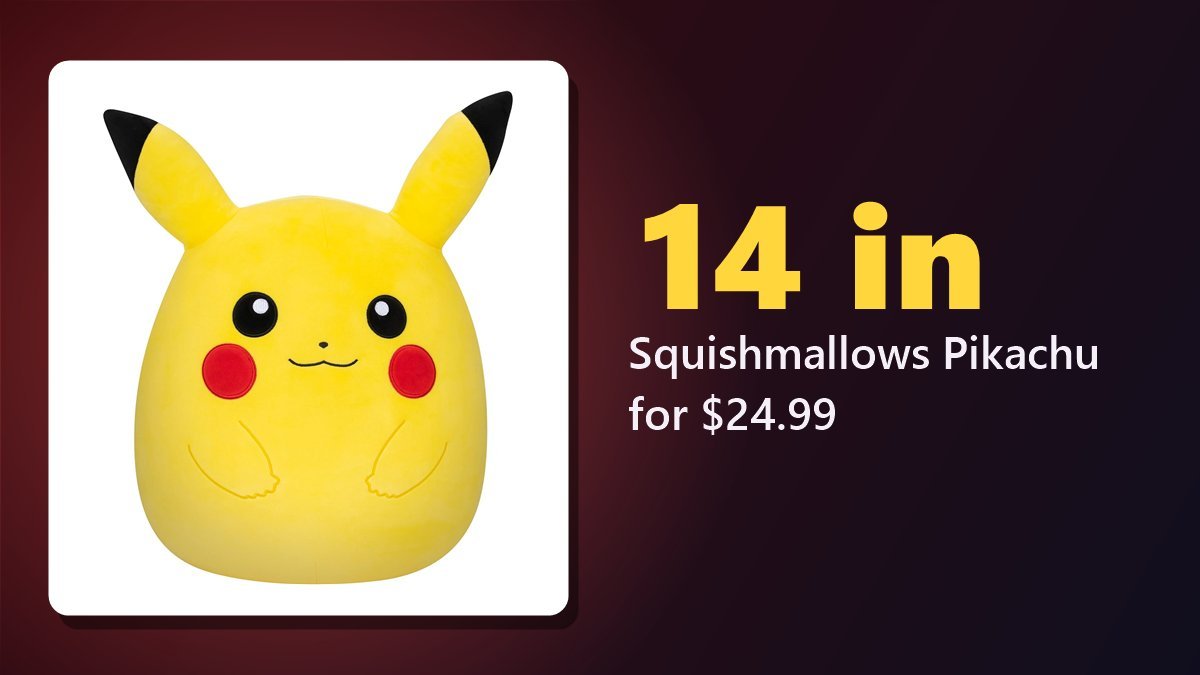 Squishmallows Pokemon Pikachu 14-inch plush