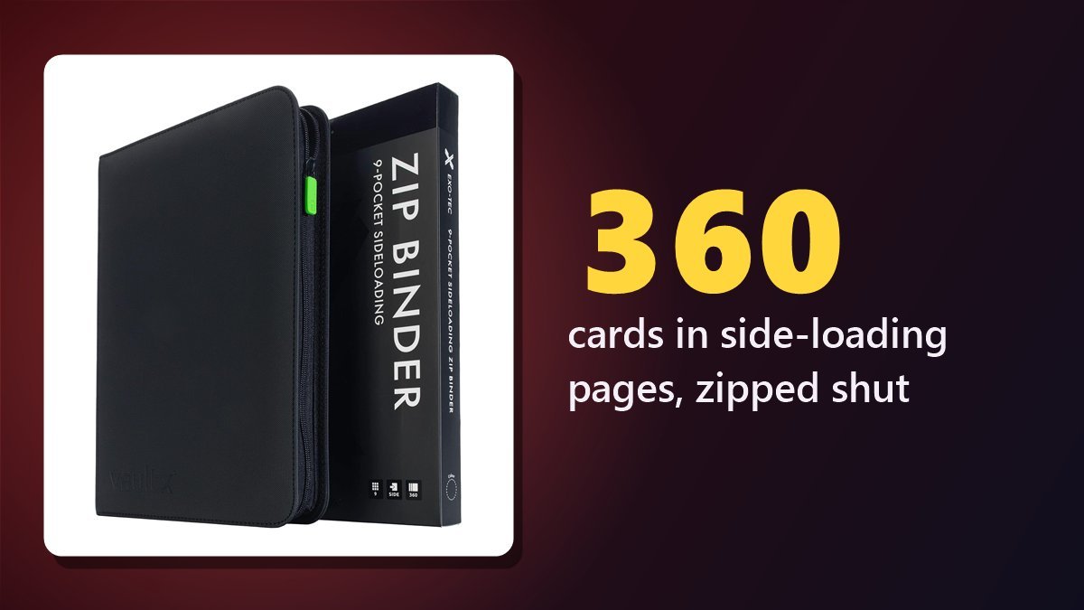 Vault X 9-pocket zip trading card binder for Pokemon cards