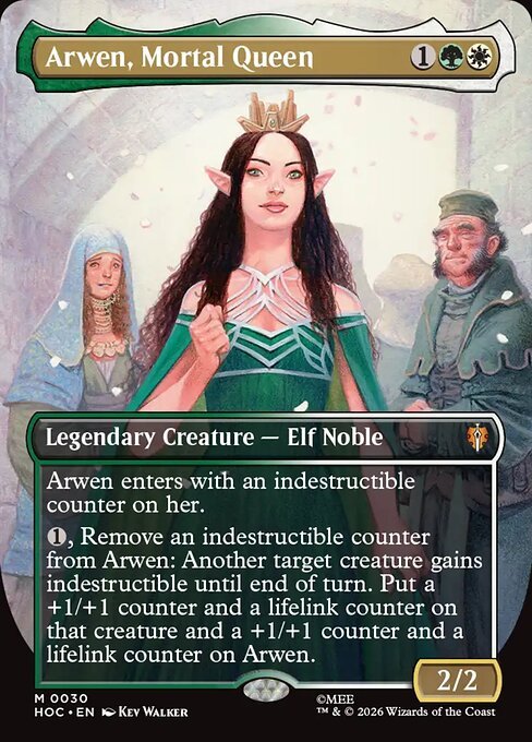 Arwen, Mortal Queen box topper card from MTG The Hobbit
