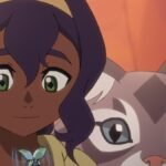 Pavi, the new Avatar, with her cat-monkey companion Geet in Avatar: Seven Havens