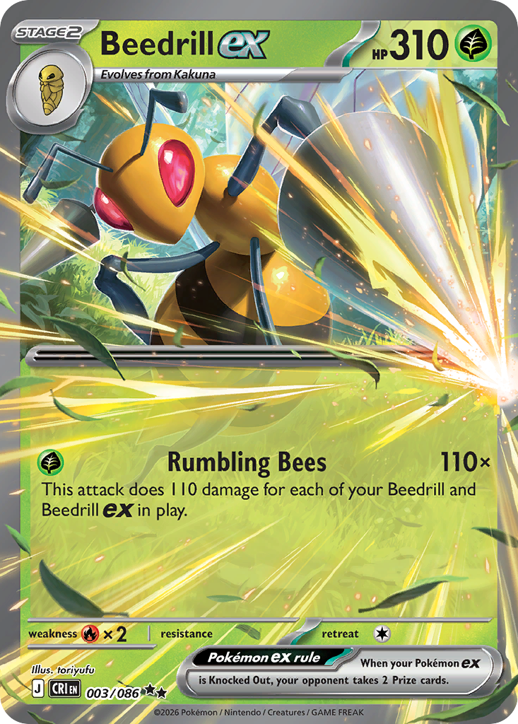 Beedrill ex Pokémon card from Chaos Rising