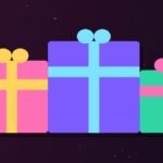 Best anime gifts 2026: three wrapped gift boxes in pink, purple and green